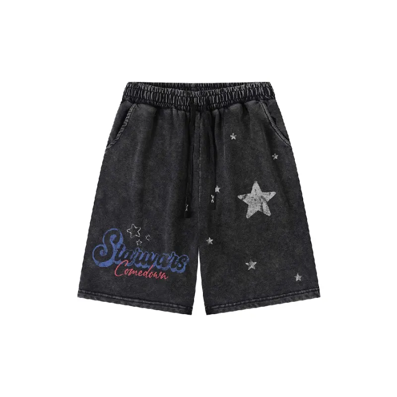 Retro Straight Leg Cotton Baggy Casual Shorts Unisex-0