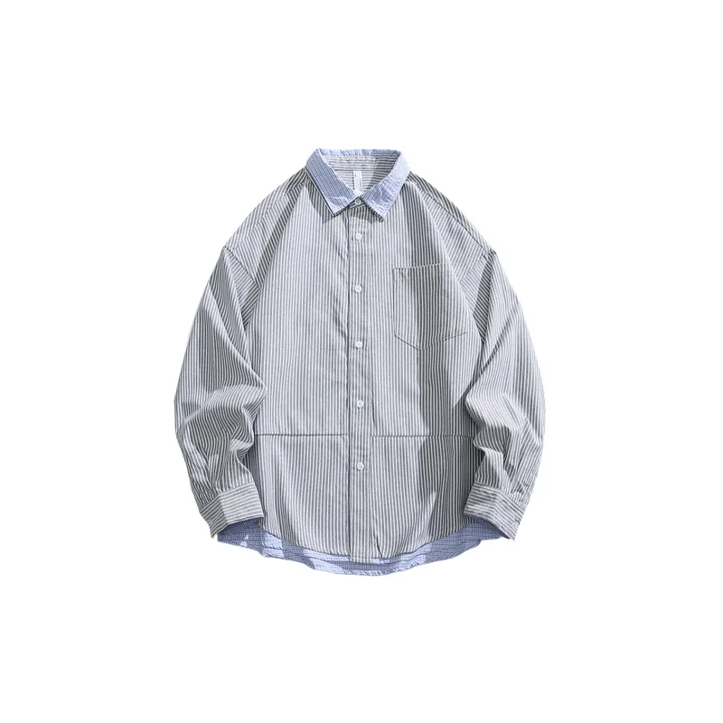 Simple Loose Cotton Blended Fabric Shirt-0