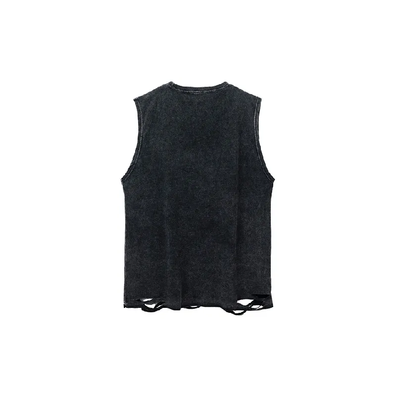 Retro Distress 100% Cotton Vest-1