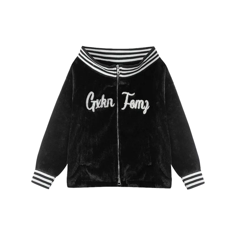 Zipper Loose Sweater Women-0