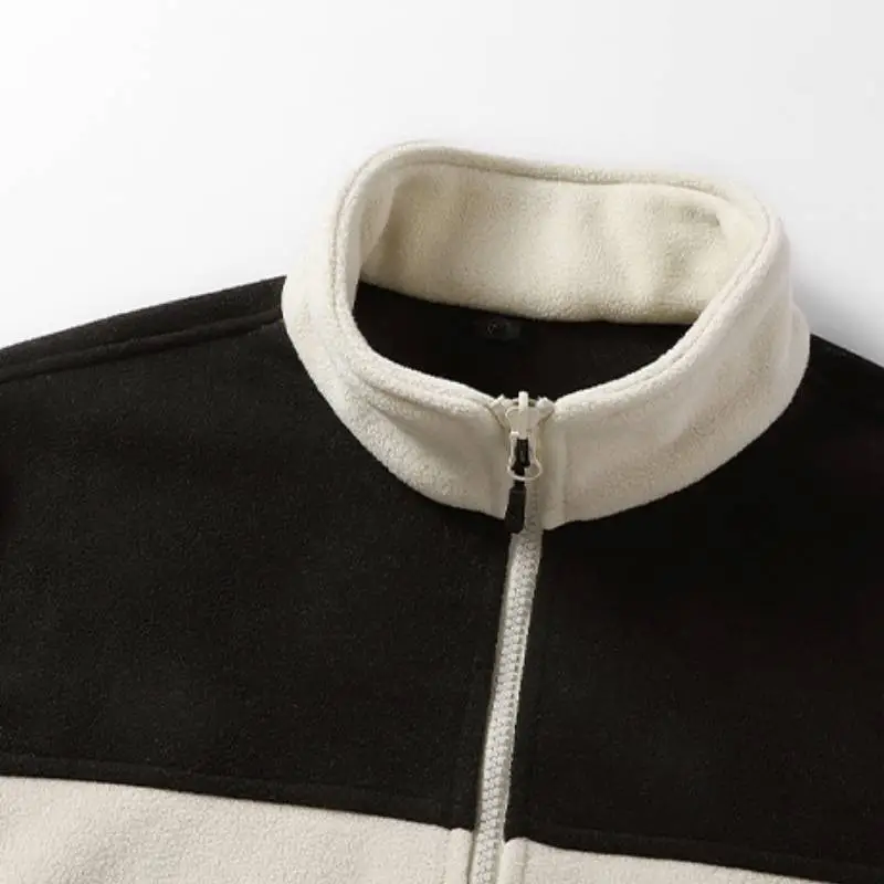 Zipper Loose Polyester Velvet Jacket-6