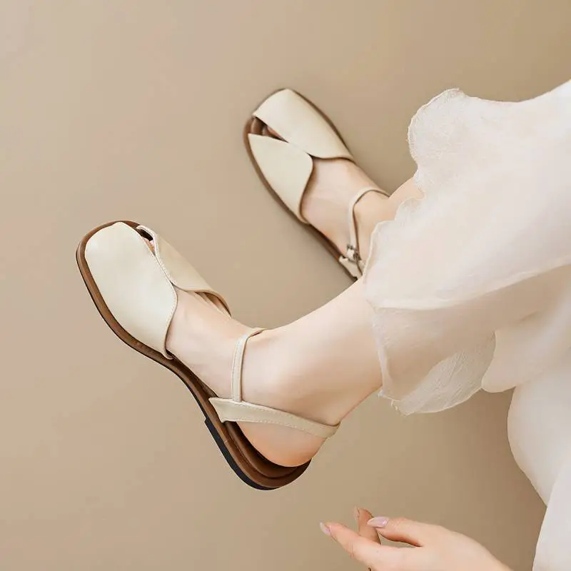 Casual Plain Roman Sandals-1