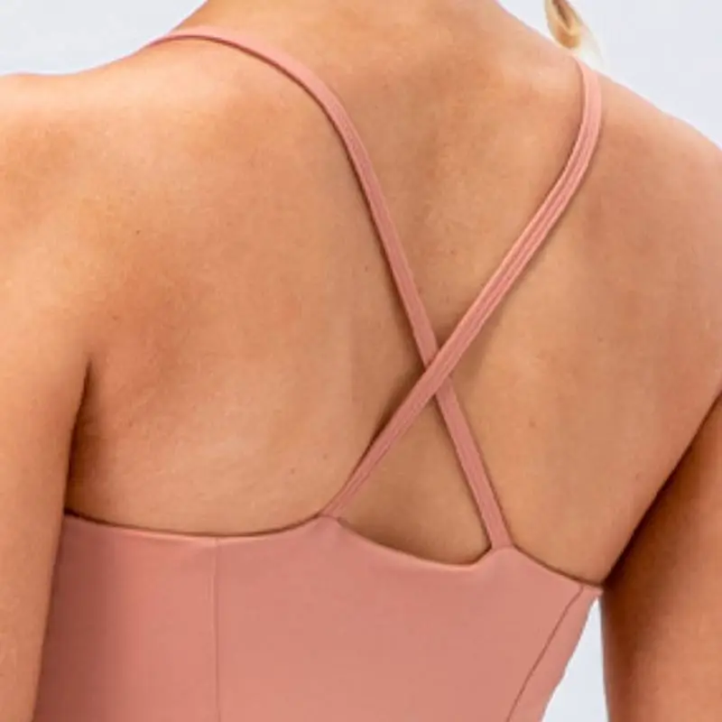 Simple Breathable Nylon Spandex Slip Dress Women-2