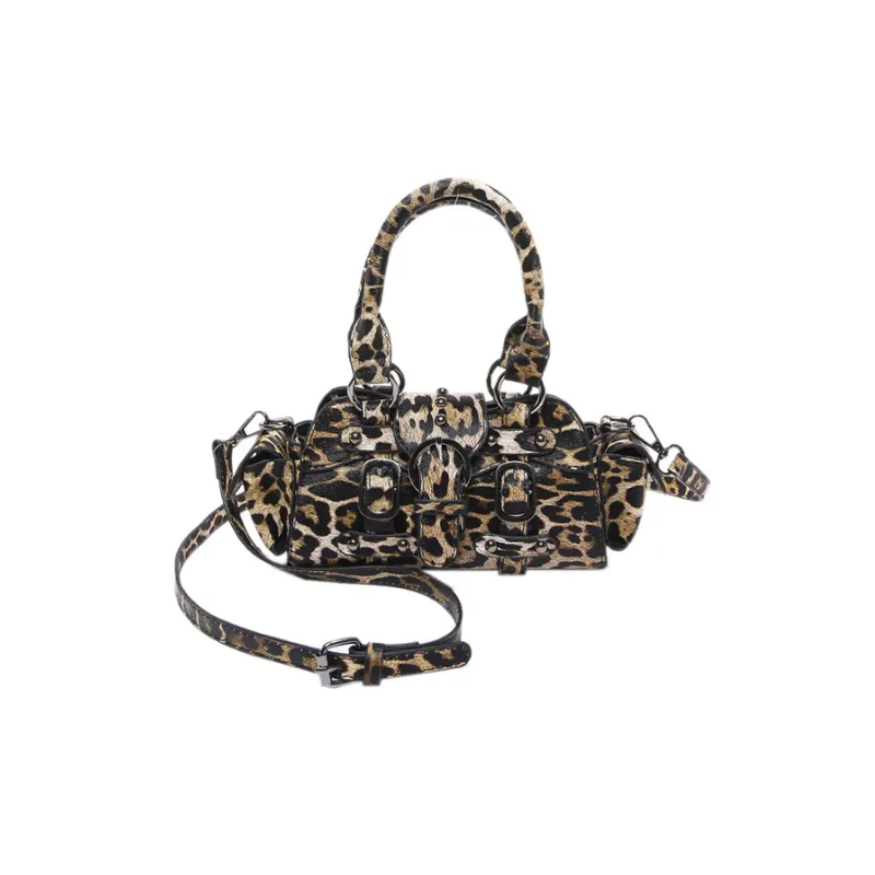 Retro Leopard Print Handbag-5
