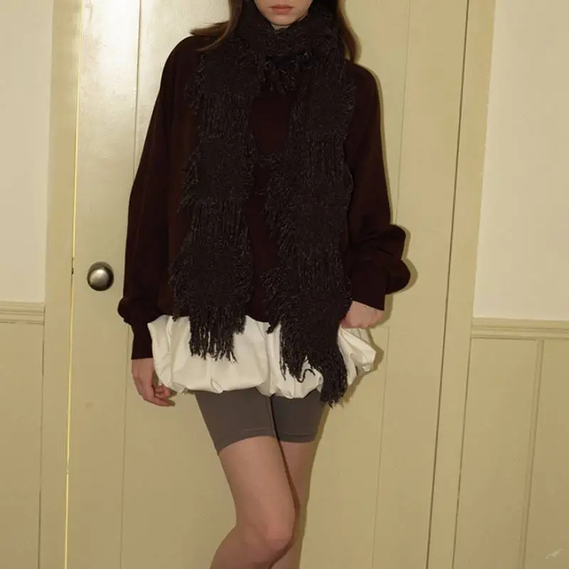 Ripped Hollow Out Knit Scarf-1