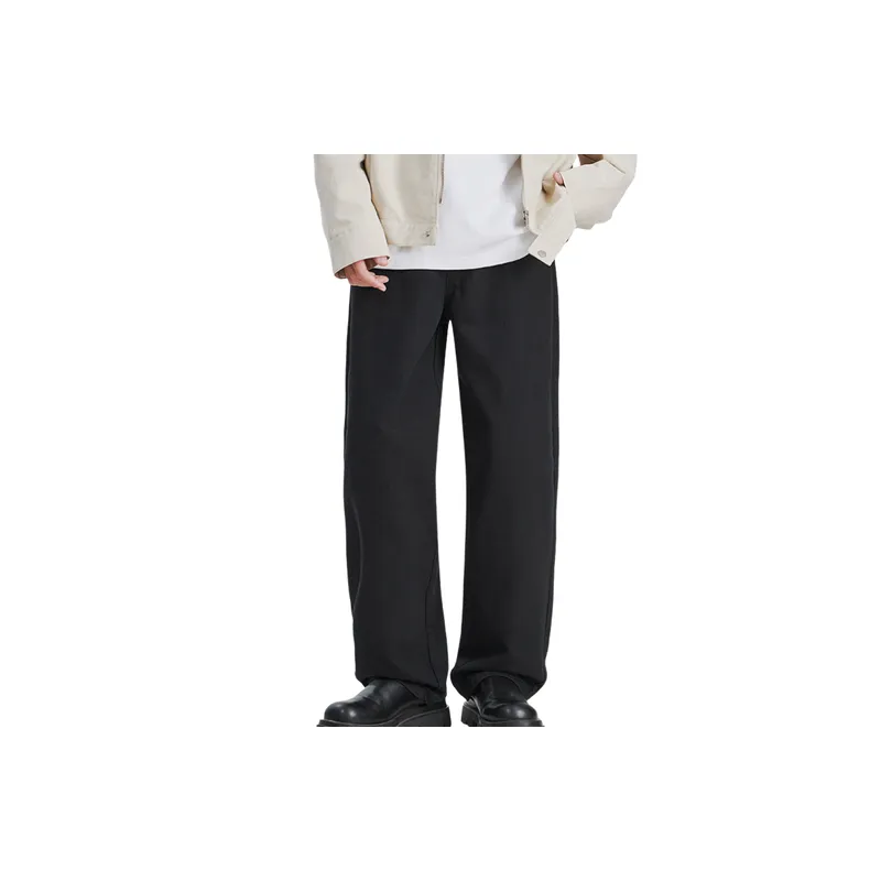 Loose Straight Leg Cotton Casual Pants-0