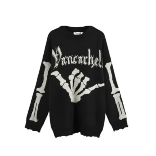 New High Street Niche Oversize Jacquard Crewneck Sweater