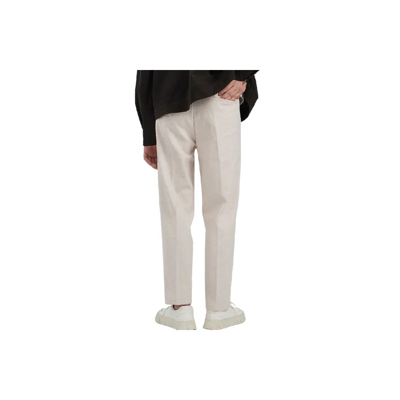 Casual Loose Straight Leg Polyester Blend Fabric Suit Trousers-6