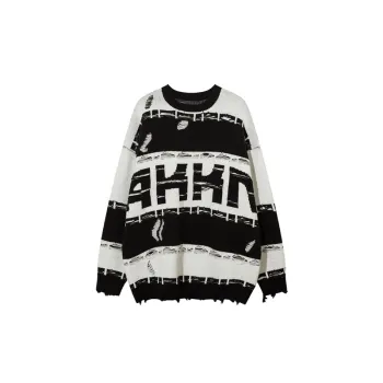 Trendy Personalized Hip Hop Loose Lazy Style Knitted Sweater