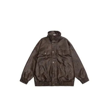 PU Leather Ins Puffy Handsome Jacket