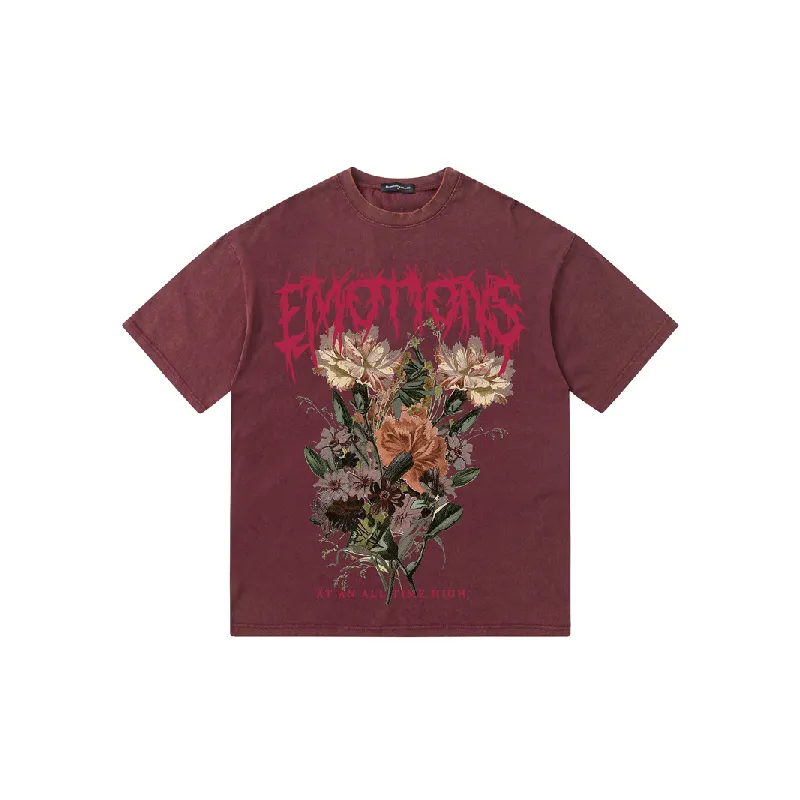 Retro Plants Cotton T Shirt Unisex-4
