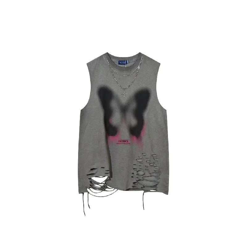 Street Loose Cotton Blended Fabric Vest-0