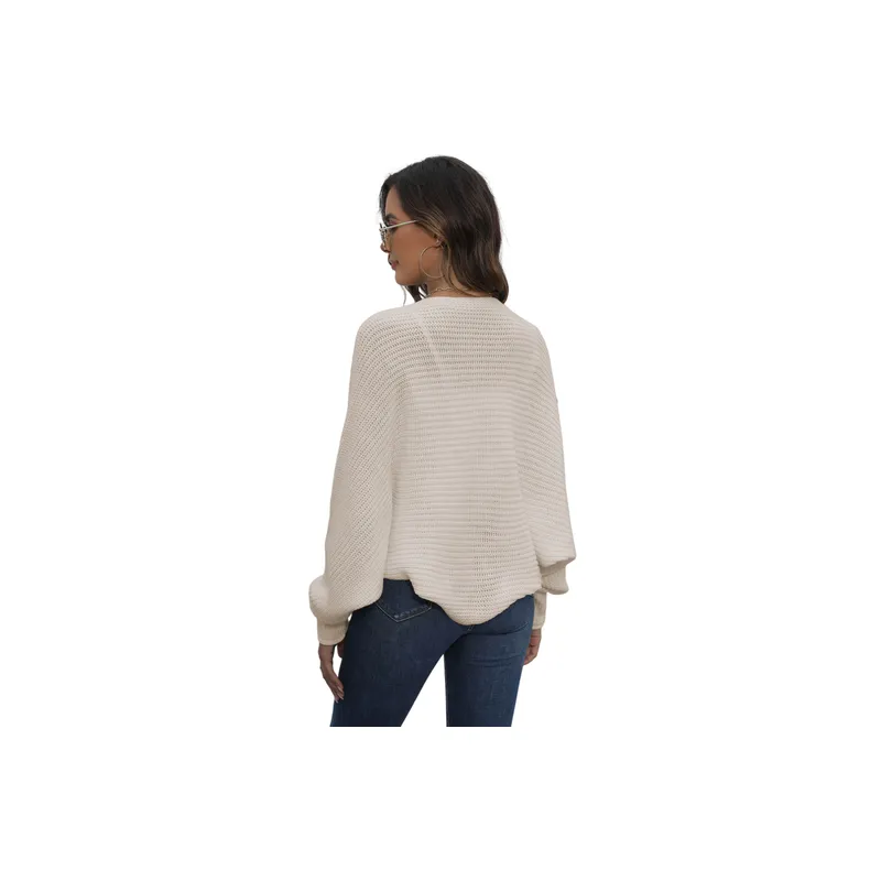 Casual Plain Acrylic Fibres Knitwear Women-1