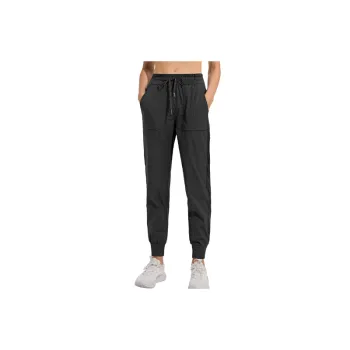 Sporty Loose Blended Synthetic Fabrics Casual Pants Women