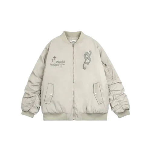 High Street Trendy Brand Embroidered Oversize Loose Bomber Cotton padded Jacket