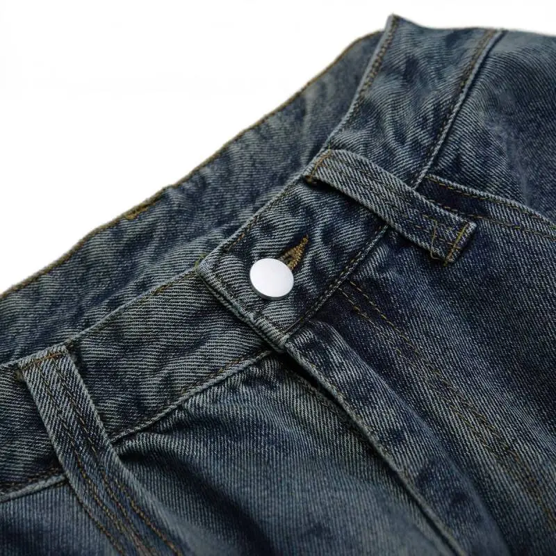 Retro Washed Straight Leg Casual Pants-2