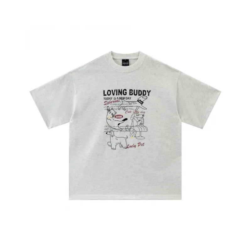 Fashionable Retro Cotton Blended Fabric T Shirt Unisex-0