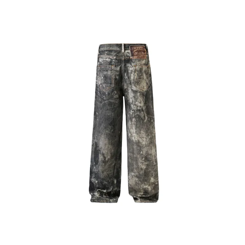 Simple Print Jeans-1