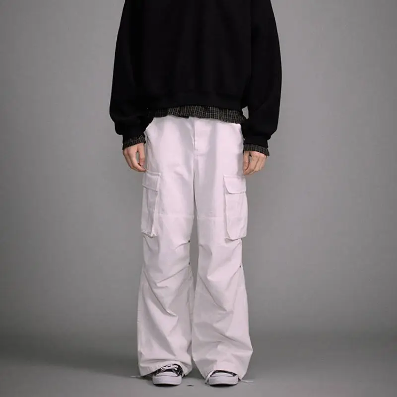 Retro Loose Cotton Cargo Pants-2