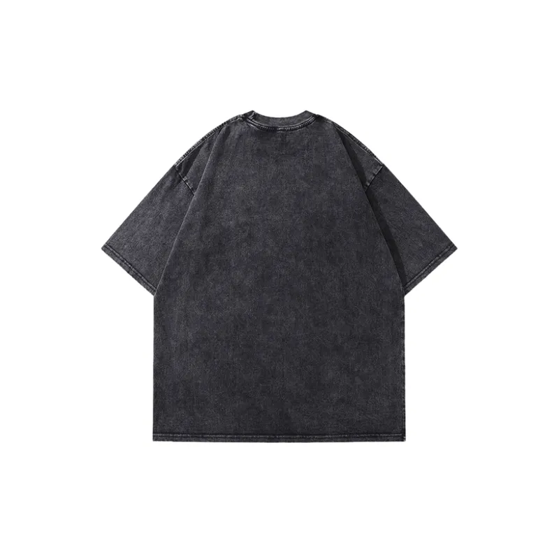 Doberman Print Washed and Distressed T Shirt-1