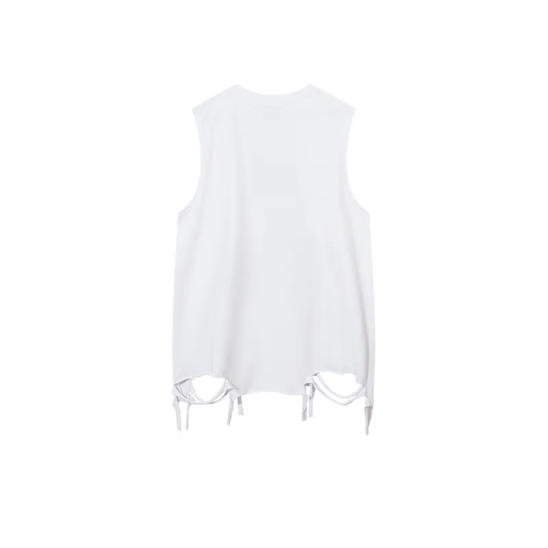 Loose Abstract Printing Vest-4