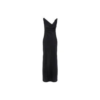 Retro Elegant Satin Colored Fabric Dress Women
