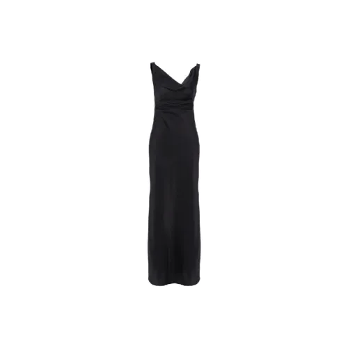 Retro Elegant Satin Colored Fabric Dress Women