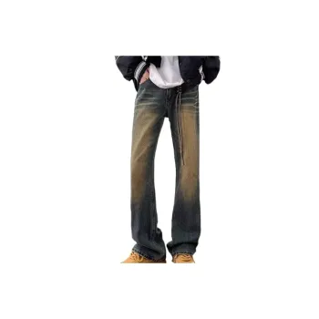 Retro Washed Straight Leg Jeans