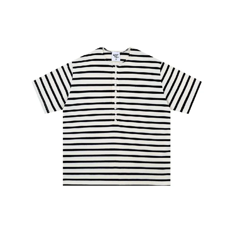 Casual Striped 100% Cotton T Shirt-2