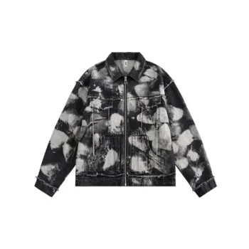 Fashion Hip hop Style Street Retro Graffiti Full Print Denim Jacket