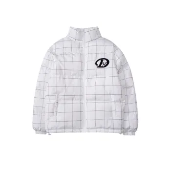 Design Sense Plaid Letter Flocking Lazy Style Cotton padded Jacket