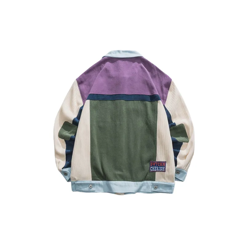 Tide Collision Color Splicing Casual Jacket-1