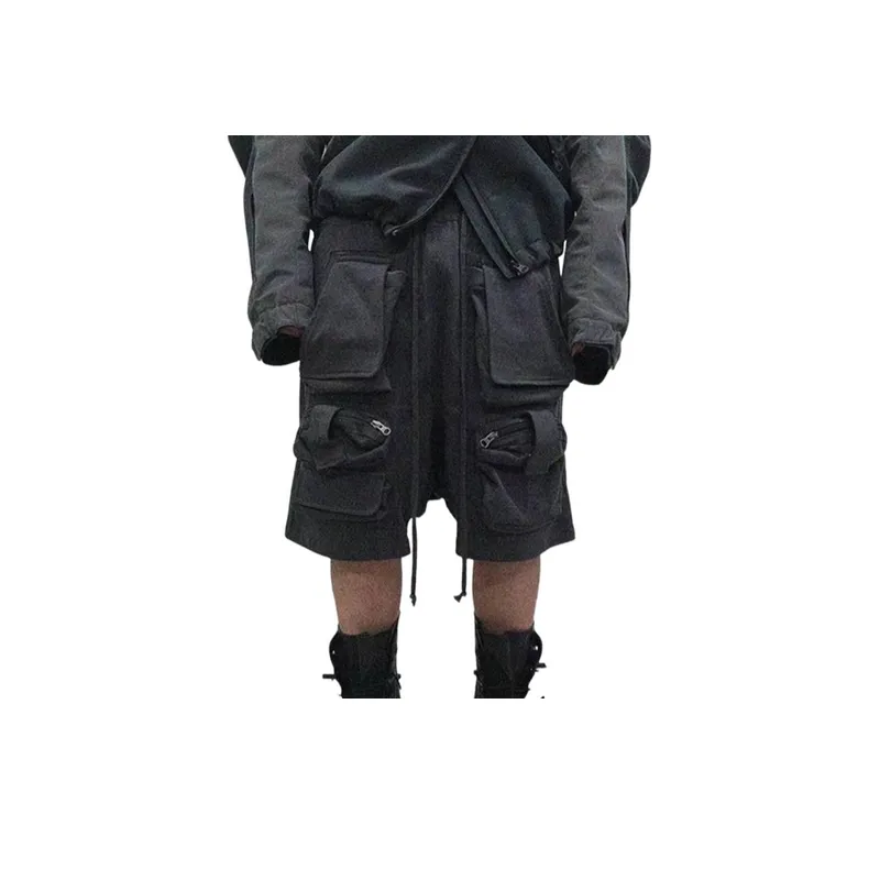 Retro Multi Pocket Loose Shorts-1