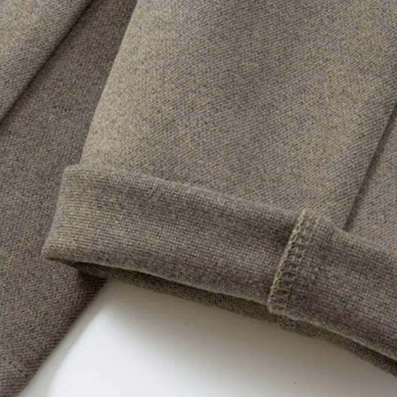 Casual Loose Cotton Blended Fabric Suit Trousers-4