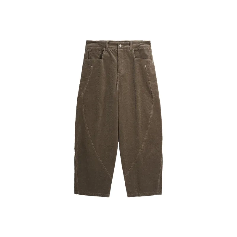 Retro Loose Corduroy Cargo Pants-4