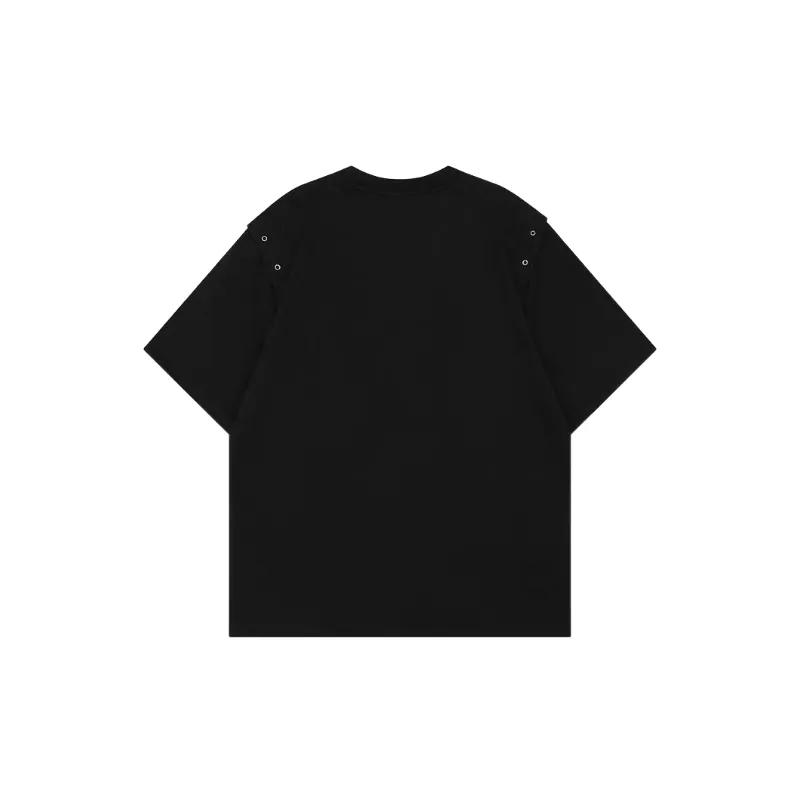 Retro Studded Cotton Blended Fabric T Shirt-1