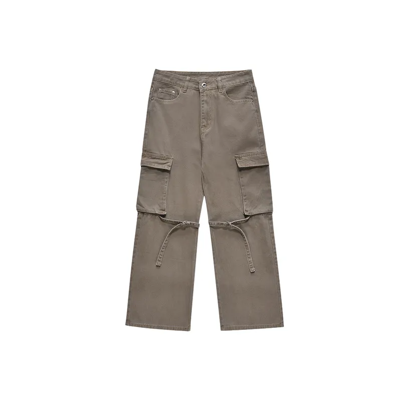Loose Retro Denim Cargo Pants-0