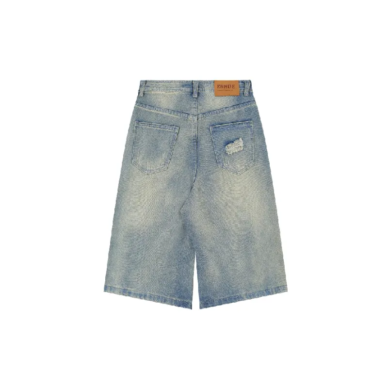 Street Distress Denim Shorts-1