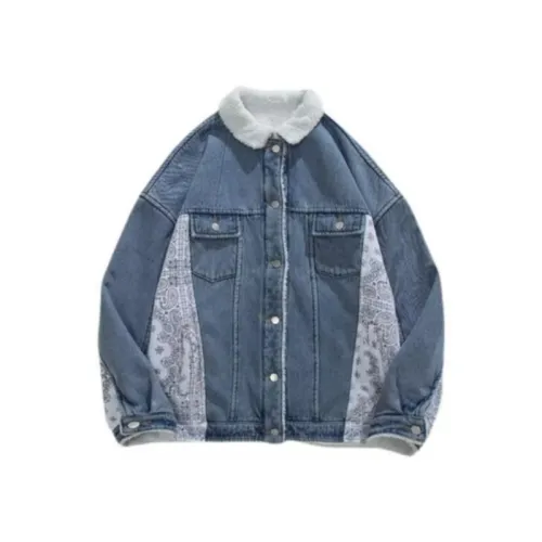 Loose Fleece-lined Thickened Denim Jacket