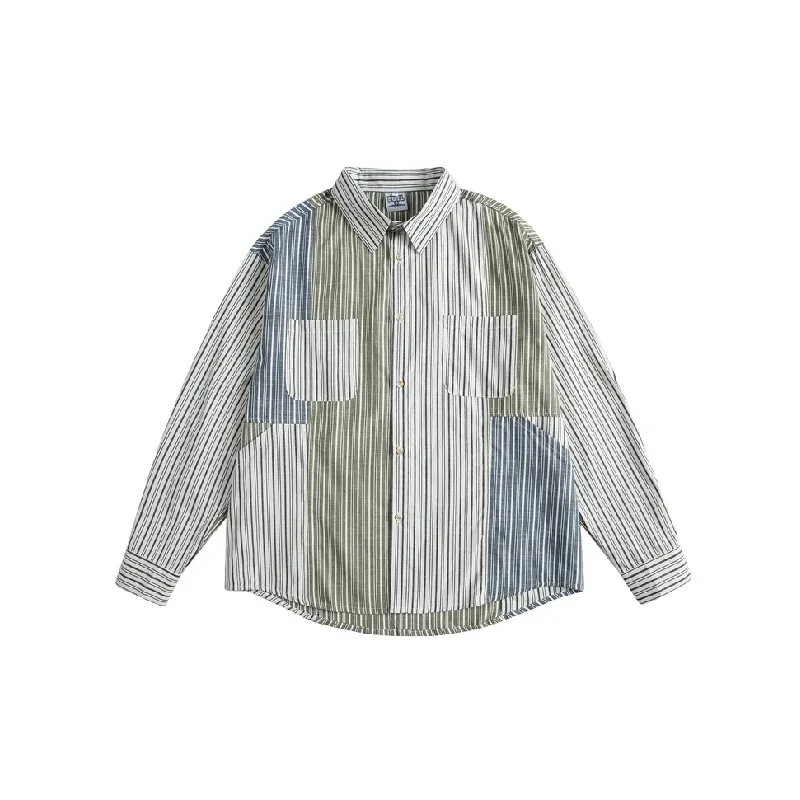 Loose Striped 100% Cotton Shirt Unisex-0