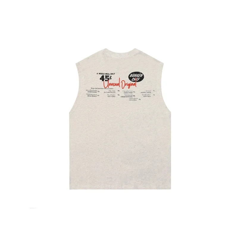 Loose Hamburger Fries Print Vest-1
