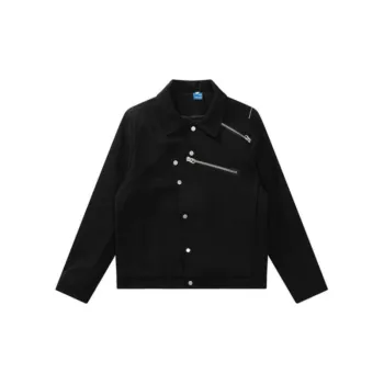 Trendy Button Zipper Lapel Jacket