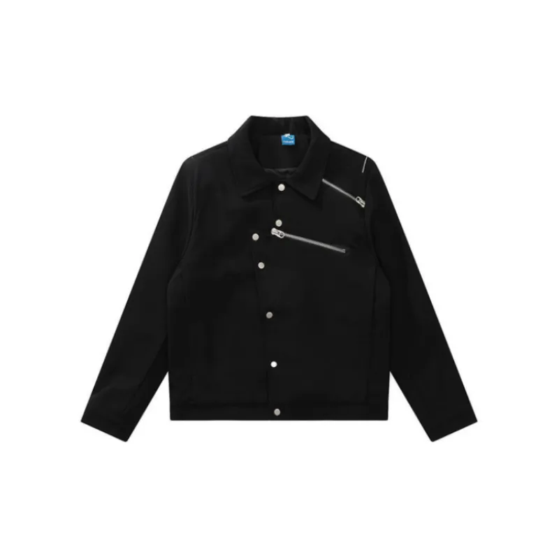 Trendy Button Zipper Lapel Jacket-2