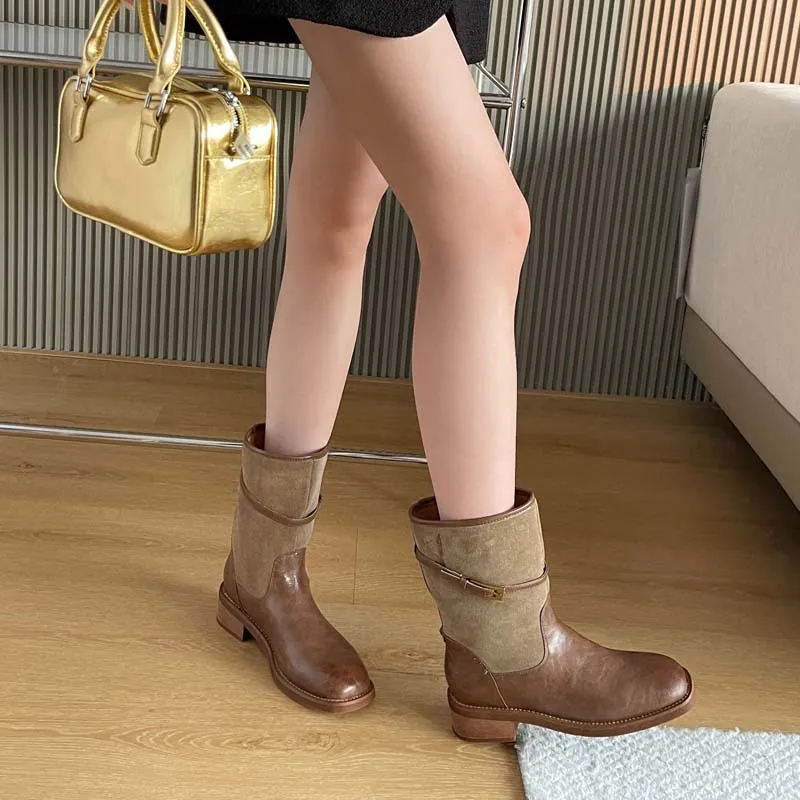 Retro Fashionable Ankle Boots-1