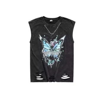 Retro Washed Ornaments Vest