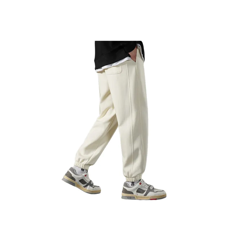 Casual Plain Blended Synthetic Fabrics Casual Pants-12