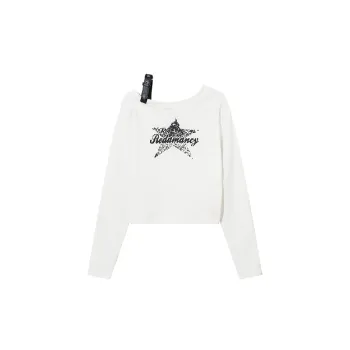 Retro Long Sleeve Cotton T Shirt Women