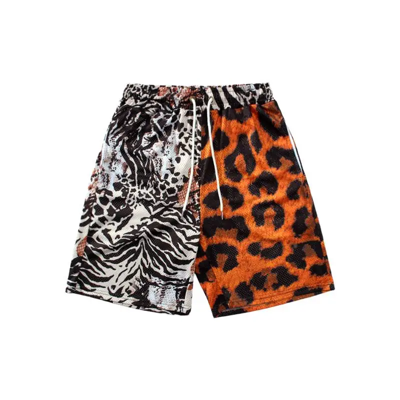 Trendy Leopard Print Mesh Shorts-0