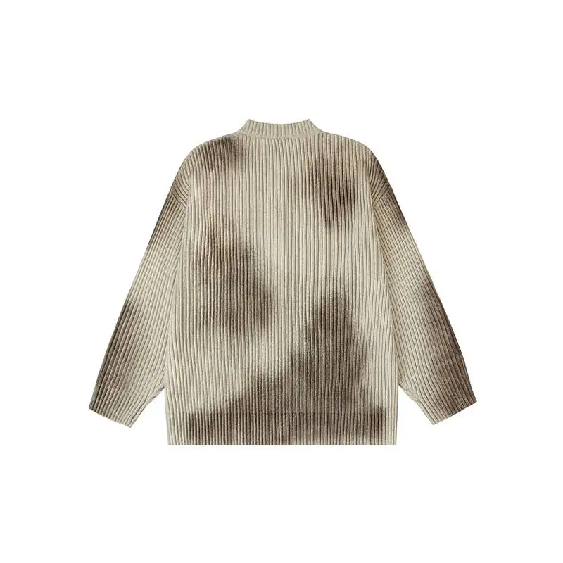 Retro Fashion Zipper Printed Sweater-1