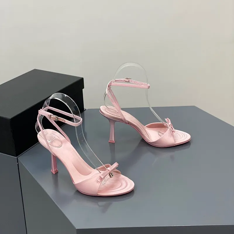 Rhinestone Bow Slide Sandals-2